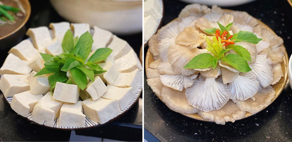 Sơ chế nguyên liệu ăn kèm lẩu lá é